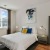 a bedroom with a large bed