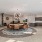 a clubroom with a large round table and chairs