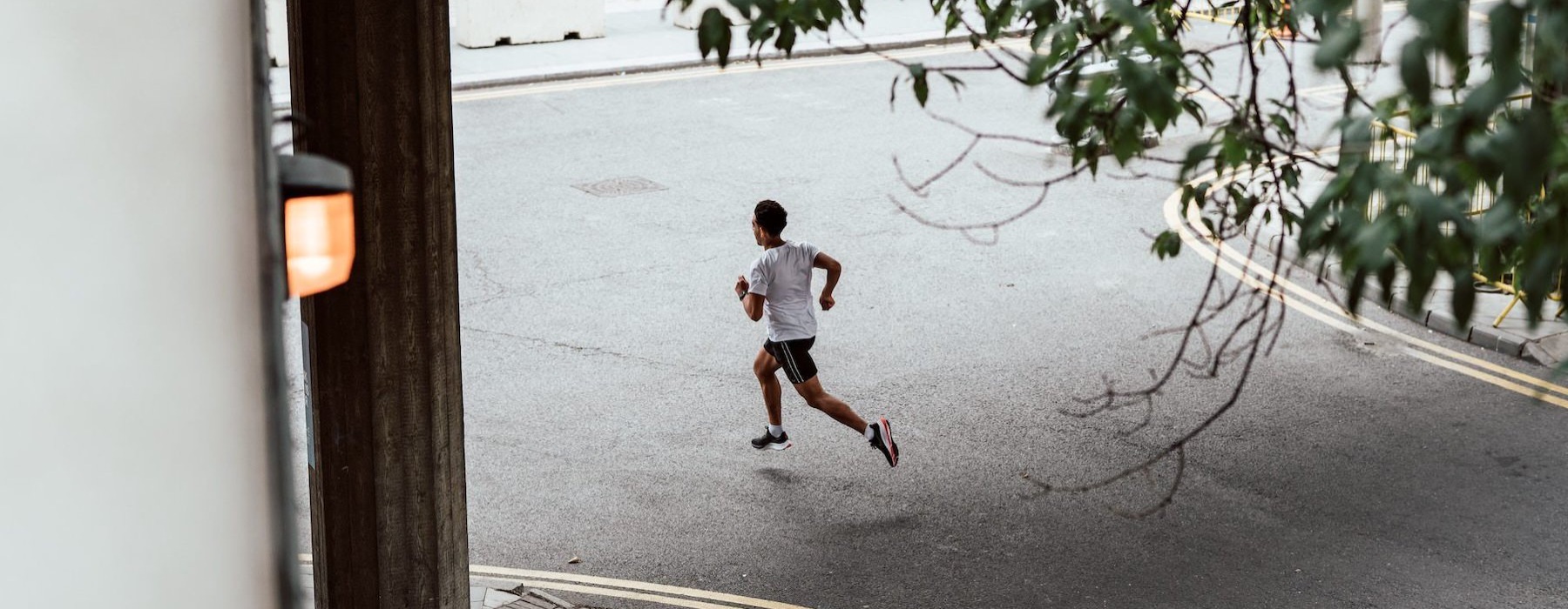 a man running on a street