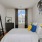 a bedroom with a large bed